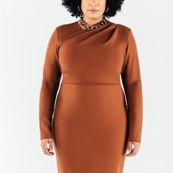 NWT 1X Chloe Kristyn Bianca Ponte Knit Dress in Red - Picture 1 of 11